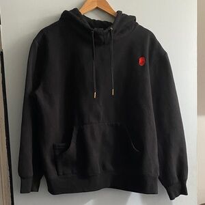 Classic Black Hoodie with Red Detail
